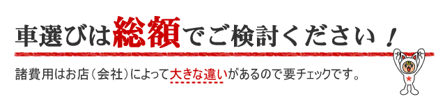 車選びは総額でご検討ください!