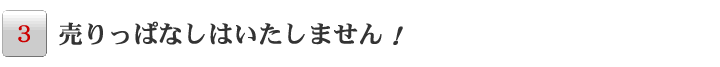 売りっぱなしはいたしません!