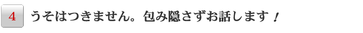 うそはつきません。包み隠さずお話します。