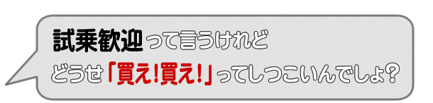 試乗歓迎って言うけれど・・・